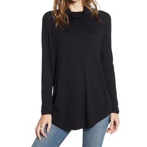Caslon Turtleneck Tunic Sweater Black Small